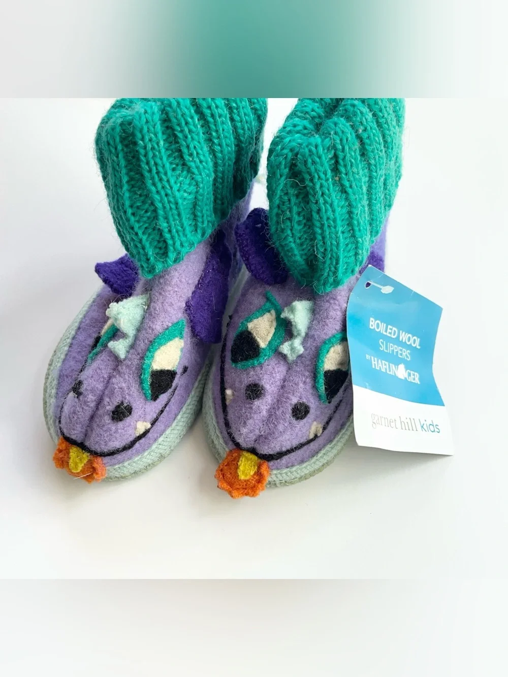 Purple Dragon Slippers Size 6 Garnet Hill by Haflinger Kids Boiled Wool